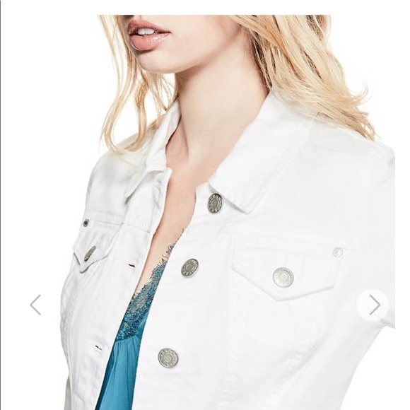 guess white jean jacket